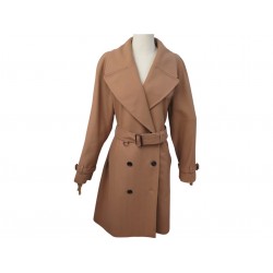 NEUF MANTEAU MI LONG BURBERRY CRANSTON 8003976 L 44 LAINE CAMEL WOOL COAT 2200€
