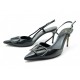 CHAUSSURES VALENTINO ESCARPINS VLOGO SIGNATURE 36I 37FR SLINGBACK CUIR NOIR 890€