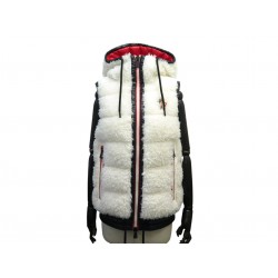 NEUF BLOUSON MONCLER SANS MANCHES MAGLIA DOWN GILET S 38 FAUX SHEARLING NEW 915€