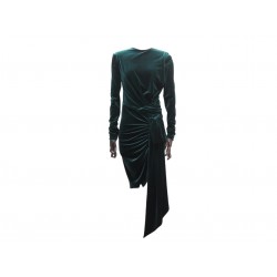 NEUF ROBE ALEXANDRE VAUTHIER M 38 40 DRAPEE ET NOEUD VERTE PLEATED DRESS 1540€