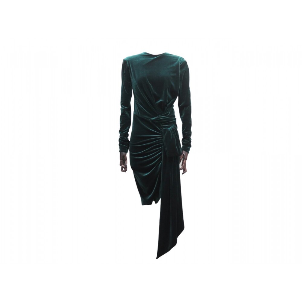 NEUF ROBE ALEXANDRE VAUTHIER M 38 40 DRAPEE ET NOEUD VERTE PLEATED DRESS 1540€