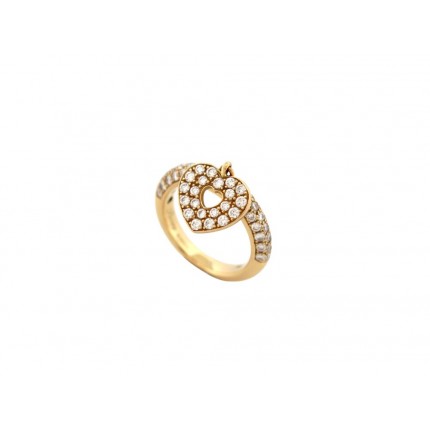 BAGUE POIRAY COEUR SECRET T52 69 DIAMANTS 1CT EN OR JAUNE 18K 6.7GR GOLD 4400€