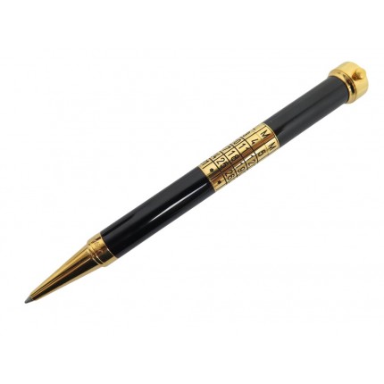 STYLO BILLE CARTIER CALENDRIER PERPETUEL & MONTRE ST190002 LAQUE NOIRE BALLPOINT