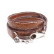 NEUF ANSE BANDOULIERE HERMES EN CUIR CROCODILE MARRON SAC KELLY SHOULDER STRAP