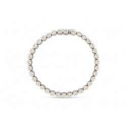 BRACELET TENNIS T19 SERTI DE 35 DIAMANTS 2.1CT EN OR BLANC 14K 16GR GOLD BANGLE