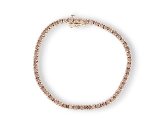 bracelet tennis t18.5 riviere 53 diamants fancy