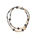 NEUF COLLIER CHANEL SAUTOIR LOGO CC 2023 BOIS & PERLES NOIRES METAL NECKLACE NEW