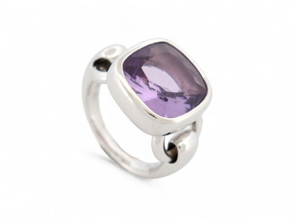 bague poiray indrani gm amethyste coussin t61 or blanc