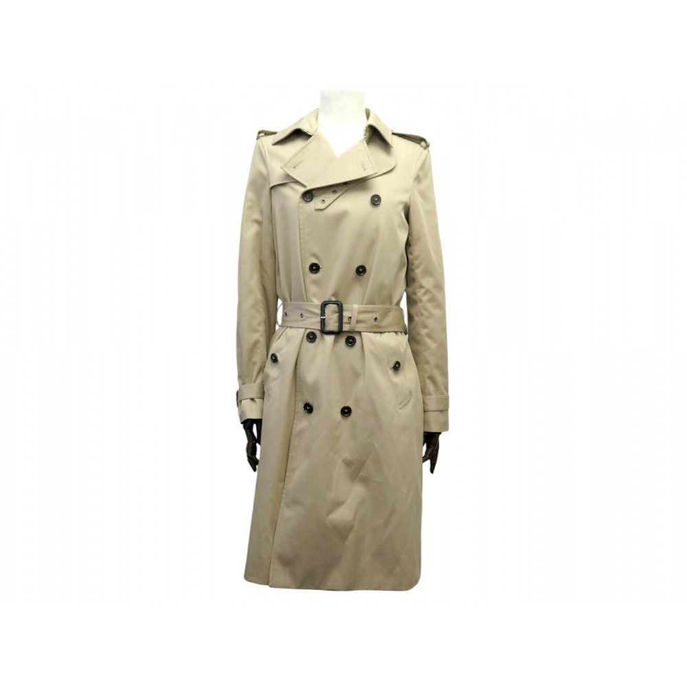 NEUF IMPERMEABLE SAINT LAURENT 507530 TRENCH COAT 36 S BEIGE CEINTURE NEW 3600€