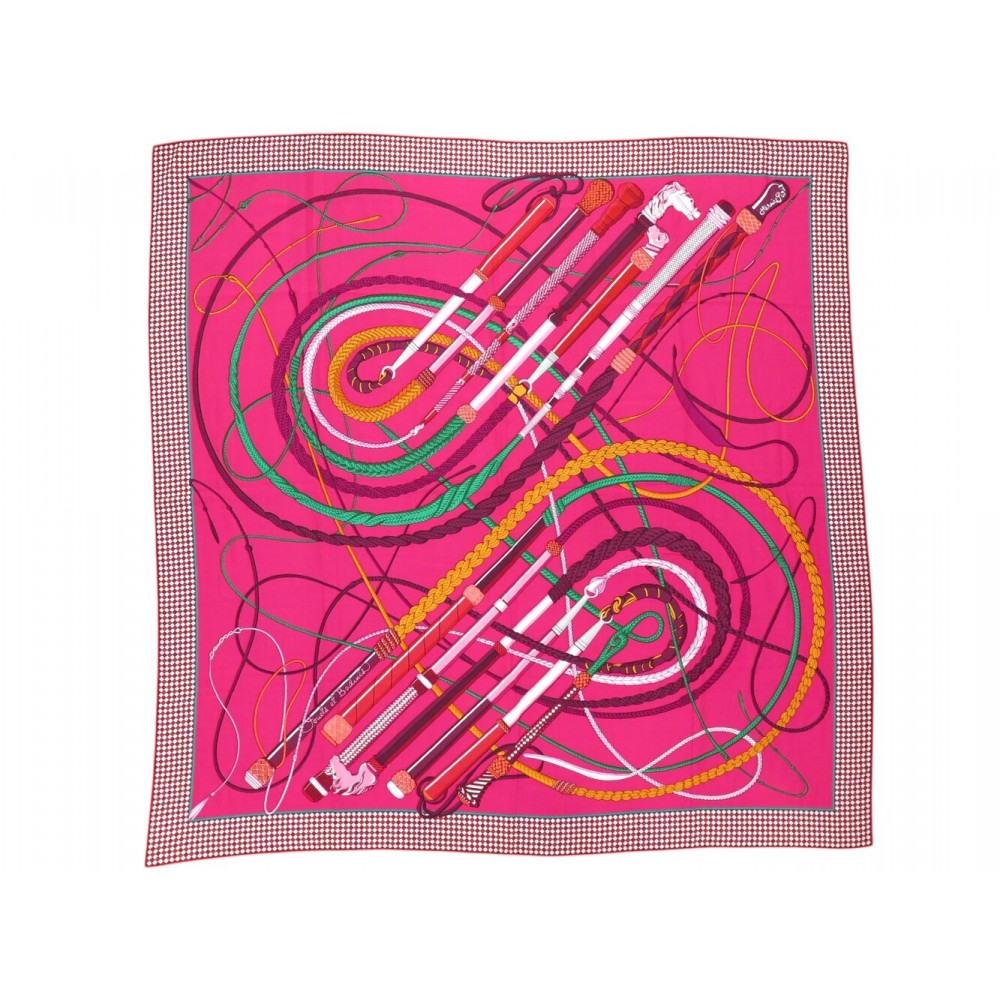 CHALE HERMES FOUETS ET BADINES V. JAMIN 140 CM EN CACHEMIRE & SOIE SHAWL 1260€