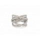 BAGUE 6 ANNEAUX ENTRELACES T53 EN OR BLANC 18K 12GR SERTIS DE 160 DIAMANTS 1.6€