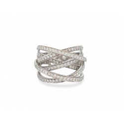 BAGUE 6 ANNEAUX ENTRELACES T53 EN OR BLANC 18K 12GR SERTIS DE 160 DIAMANTS 1.6€