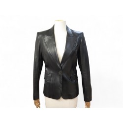 VESTE YVES SAINT LAURENT RIVE GAUCHE BLOUSON EN CUIR CINTREE 1 BOUTON 36 S 4500€