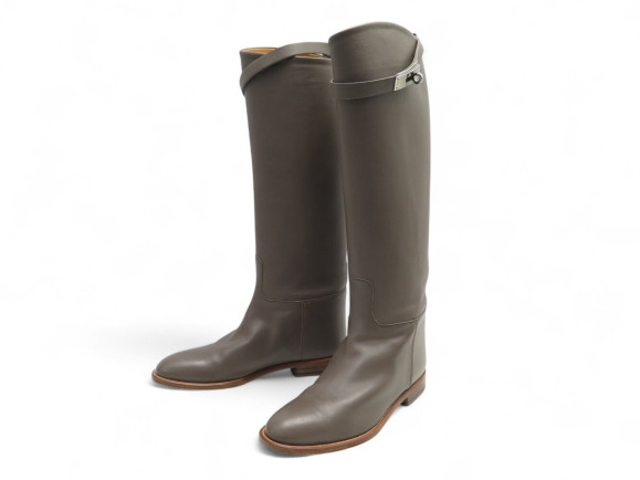  bottes hermes jumping 38 en cuir swift taupe
