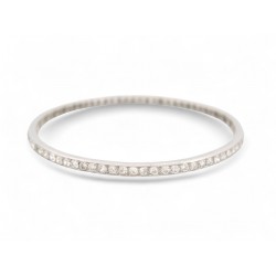 BRACELET JONC SERTI COMPLET 78 DIAMANTS 3.8CT PLATINE 850 25.3GR DIAMONDS BANGLE