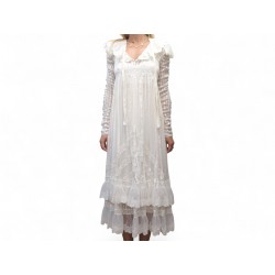 NEUF ROBE ZIMMERMANN DENTELLES LONGUE A VOLANTS T 0 36 S BLANC WHITE DRESS 1750€
