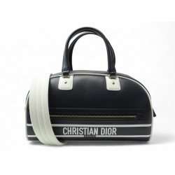 NEUF SAC A MAIN CHRISTIAN DIOR VIBE BOWLING BANDOULIERE CUIR BLEU MARINE 3200€