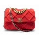 SAC A MAIN CHANEL 19 EN JERSEY MATELASSE ROUGE 2019 BANDOULIERE BAG PURSE 5500€