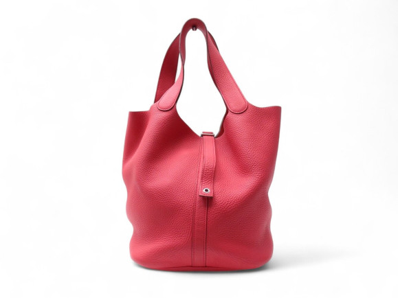 sac a main hermes picotin 26 en cuir graine