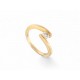 NEUF BAGUE SOLITAIRE DIAMANT 0.15CT BRILLANT T46 OR JAUNE 18K 2.5GR GOLD RING