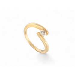 NEUF BAGUE SOLITAIRE DIAMANT 0.15CT BRILLANT T46 OR JAUNE 18K 2.5GR GOLD RING