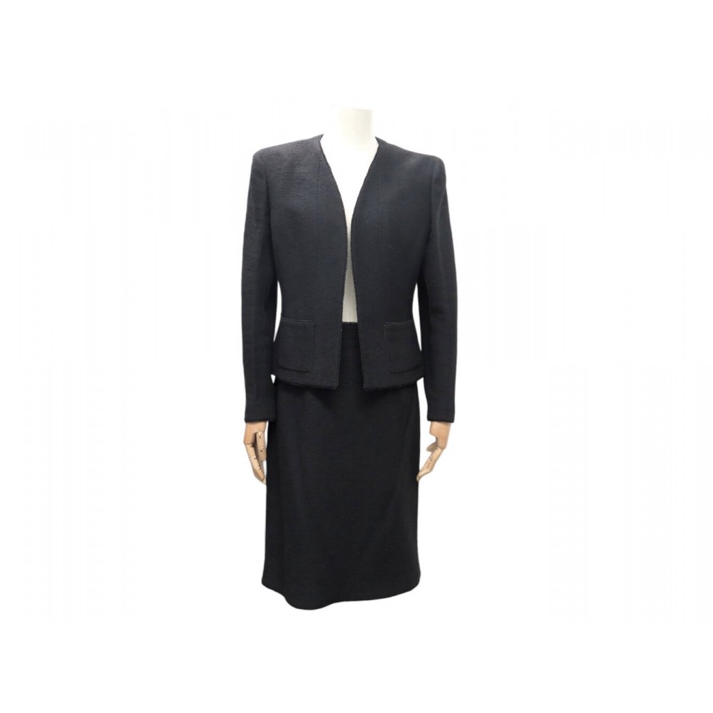 NEUF VINTAGE TAILLEUR VESTE JUPE CHANEL BOUTON CC P10463 L 42 TWEED JACKET 6500€