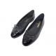 NEUF CHAUSSURES CHANEL BALLERINES LOGO CC G02819 36.5 CUIR NOIR BOITE SHOES 960€