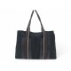 SAC A MAIN HERMES TROCA MM CABAS EN TOILE ET CUIR NOIR BLACK TOTE HAND BAG 1000€