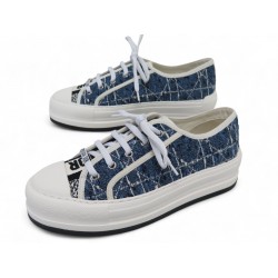 NEUF CHAUSSURES BASKETS WALK'N DIOR TWEED CANNAGE KCK386CTW 39 SNEAKERS 950€