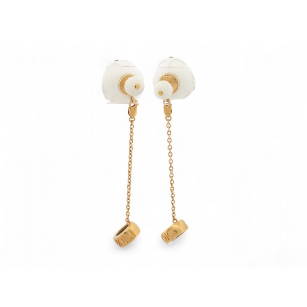 NEUF BOUCLES D'OREILLES DIOR TRIBALES D-VIBE STAR BALL CHAINE PERLES DORE 530€