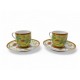 SERVICE A THE CAFE HERMES LA SIESTA 2 TASSES SOUCOUPES EN PORCELAINE CUPS 450€