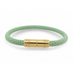 BRACELET LOUIS VUITTON KEEP IT 15.5 CM CUIR LEARD VERT JEWEL GREEN BANGLE 350€
