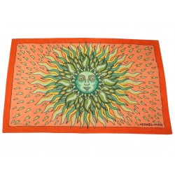 NEUF DRAP DE PLAGE HERMES SERVIETTE SOLEIL EN COTON COTTON ORANGE TOWEL 610€
