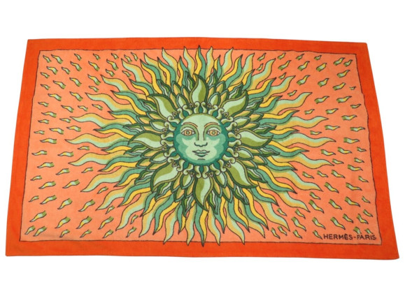 drap de plage hermes serviette soleil en coton