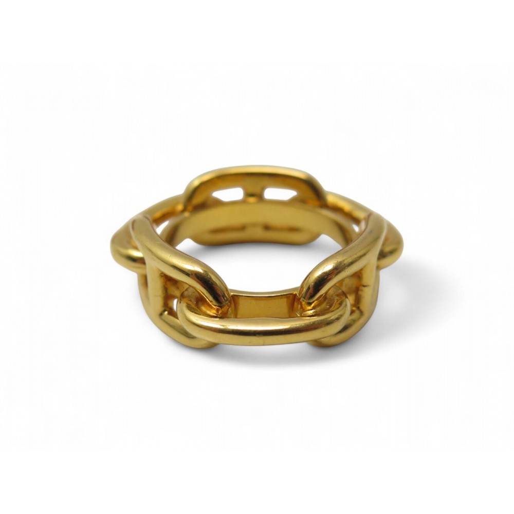 ANNEAU DE FOULARD HERMES REGATE CHAINE ANCRE METAL DORE CARRE SCARF RING 200€