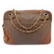 VINTAGE SAC A MAIN CHANEL CAMERA TOILE ET CUIR MATELASSE MARRON HAND BAG 6500€
