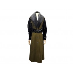 NEUF MANTEAU LONG LANVIN COL FOURRURE M 40 CEINTURE LAINE SYNTHETIQUECOAT 3700€