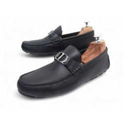 CHAUSSURES DIOR ODEON MOCASSINS 3LO114YJK96940 40 CUIR NOIR LOAFERS SHOES 720€