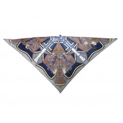 CHALE HERMES BOUQUETS SELLIER TRIANGLE GEANT CACHEMIRE & SOIE + BOITE SCARF 870€
