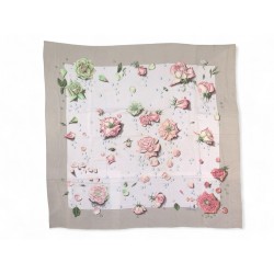 VINTAGE FOULARD HERMES LA ROSEE CARRE GEANT 140 MOUSSELINE DE SOIE SCARF 895€