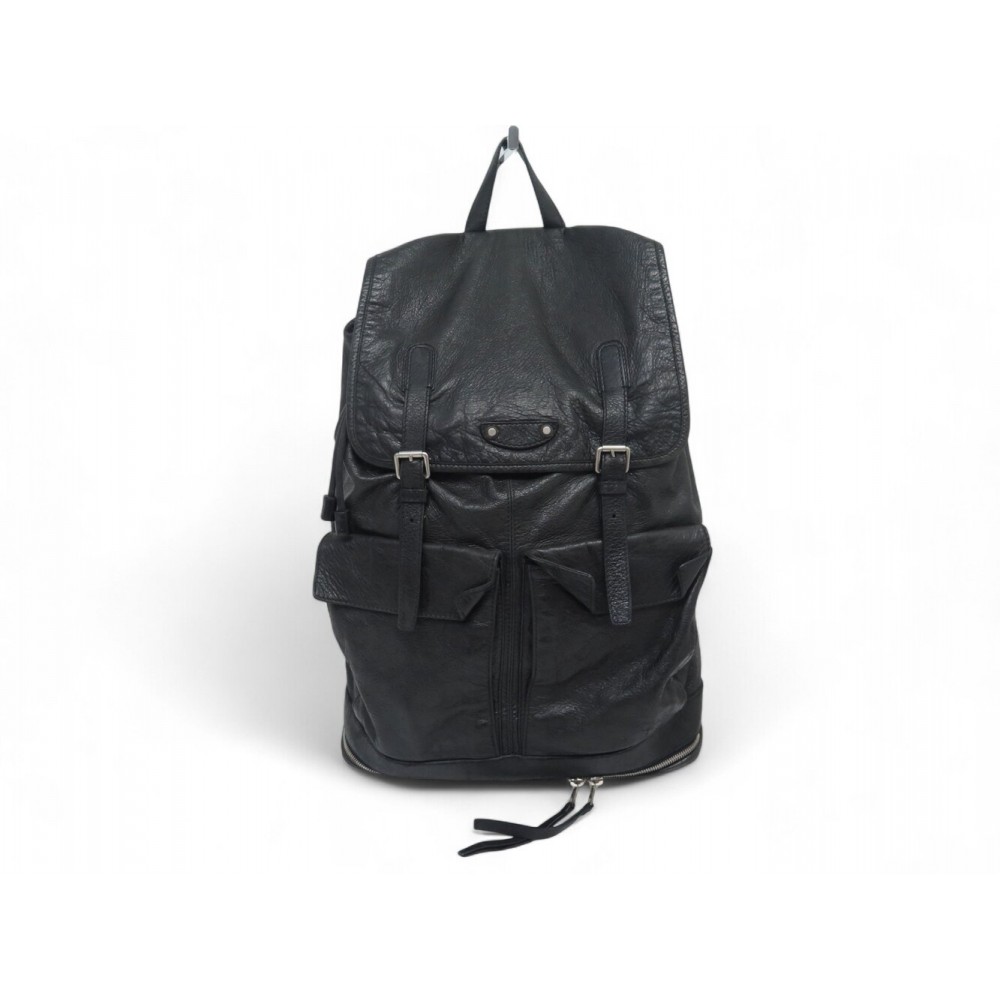 SAC A DOS BALENCIAGA TRAVELLER 326385 CUIR NOIR BLACK LEATHER BACKPACK BAG 1790€