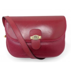 VINTAGE SAC A MAIN CHRISTIAN DIOR BESACE CUIR ROUGE BANDOULIERE HAND BAG PURSE