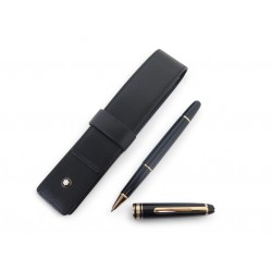 STYLO BILLE MONTBLANC MEISTERSTUCK CLASSIQUE ROLLERBALL + ETUI CUIR PEN 690€