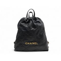 NEUF SAC A DOS CHANEL 22 AS3313 EN CUIR NOIR MATELASSE BACKPACK BAG NEW 8000€