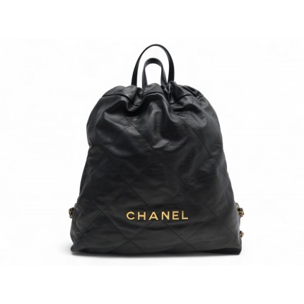 NEUF SAC A DOS CHANEL 22 AS3313 EN CUIR NOIR MATELASSE BACKPACK BAG NEW 8000€