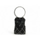 VINTAGE SAC A MAIN PACO RABANNE POIGNEES ANNEAUX EN TOILE NOIRE HAND BAG PURSE