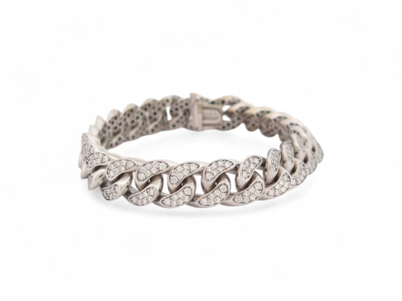 bracelet edouard nahum gourmette diamants 1.68ct en or
