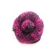 BROCHE CHANEL CAMELIA EN TWEED FANTAISIE ROSE & NOIR CANVAS CAMELLIA BROOCH 690€