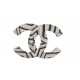 NEUF BROCHE CHANEL LOGO CC STRASS ETOILE EN METAL ARGENTE NEW STEEL BROOCH 720€