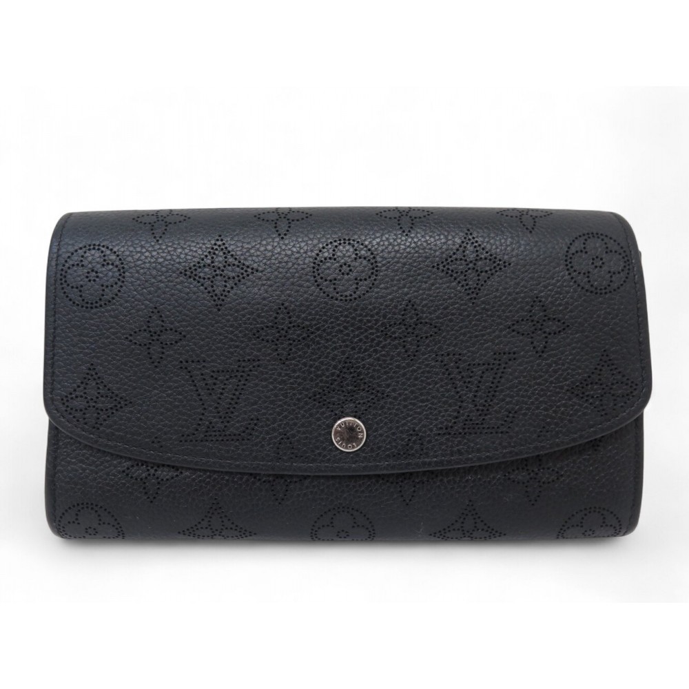 PORTEFEUILLE LOUIS VUITTON EMILIE CUIR MAHINA MONOGRAM PERFORE NOIR M60143 560€